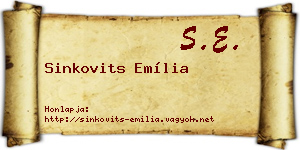 Sinkovits Emília névjegykártya