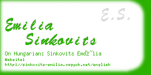 emilia sinkovits business card